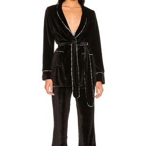Plush x Revolve Velvet Wrap Pajama Set NWT